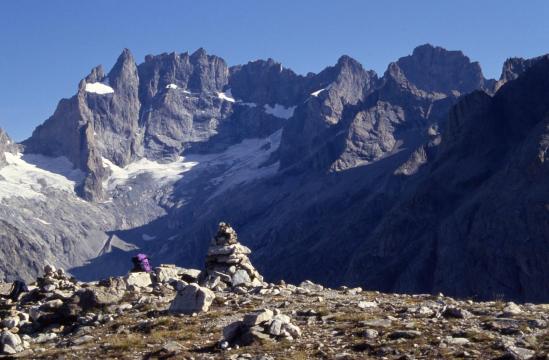 Le massif de la Meije vu depuis le sommet de la Tête de la Maye