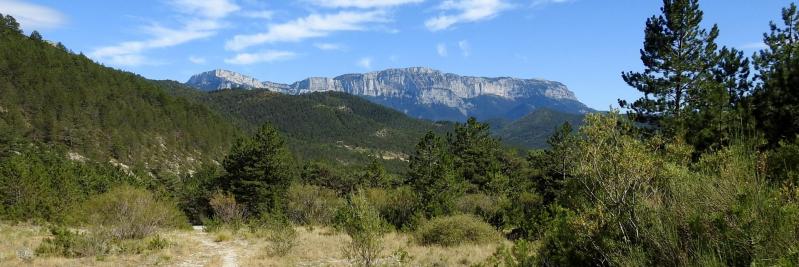 Au cours de la descente vers Les Chambards, vue sur la montagne du Glandasse