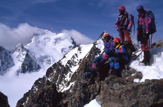 La Barre des Ecrins vue depuis le sommet de la Roche Emile Pic