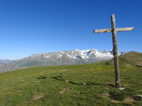 Vue sur les Grandes Rousses depuis le refuge du Fay