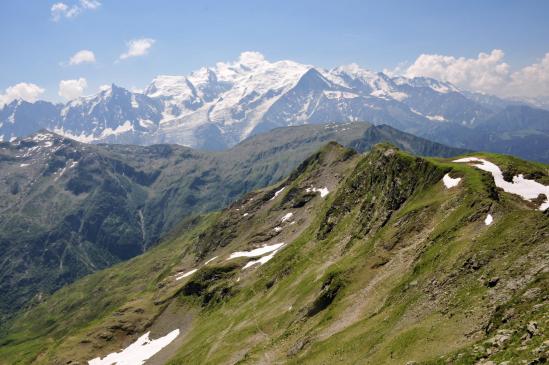 Le massif du Mont-Blanc vu de la Tête Noire de Pormenaz
