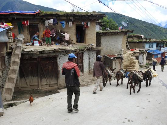 Dans les rues commerçantes de Simikot