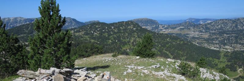 Les hauts plateaux du Vercors vus depuis la Tête Chevalière