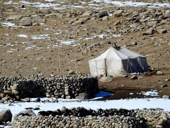 Une tente de nomades en bordure de la Bulchen Togpo