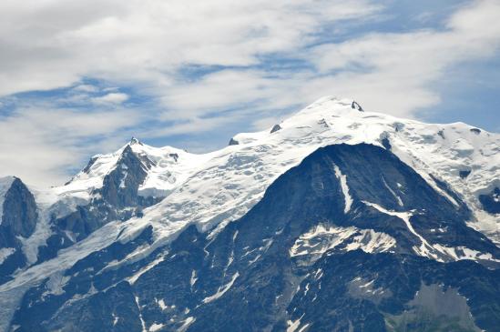 Le Mont-Blanc vu depuis la terrasse du refuge de Varan
