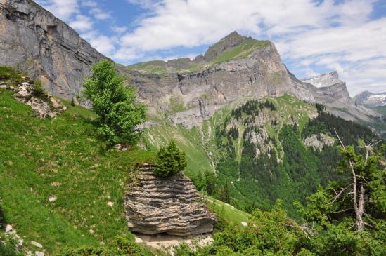 Vue sur le Dérochoir depuis les hauteurs de Frioland