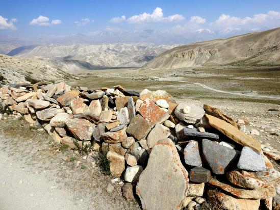 A l'approche de Lo Manthang (vallon de Panga)