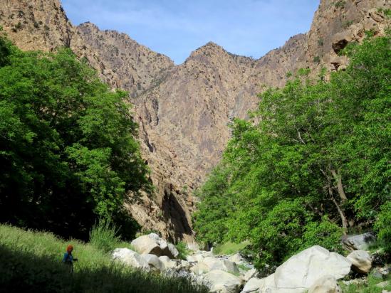 Dans les gorges de l'assif n'Oufra au pied du village de Tamatert