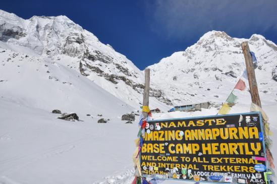 L'ABC à 4130m c'est le plus haut point du trek !