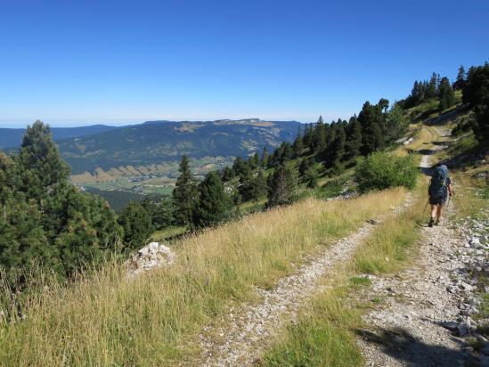 Sur les pistes entre le Pic Saint-Michel et le belvédère Vertige des Cimes