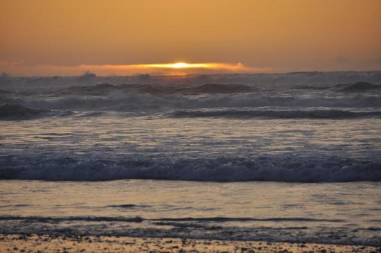 Coucher de soleil sur la plage de Tamri