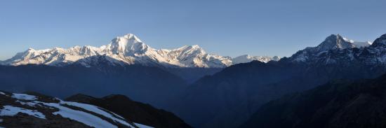 La chaîne du Dhaulagiri himal vue depuis Khopra danda (Népal)