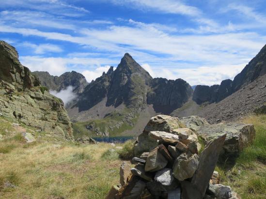 Depuis le col de la Montagnette, vue sur le Boums du Port (Pic de la Mine et Port de Vénasque)