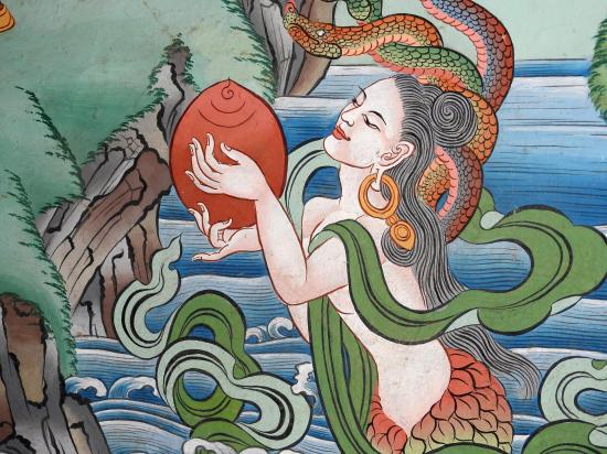 Détail des peintures de Norbu à la gompa de Saldang