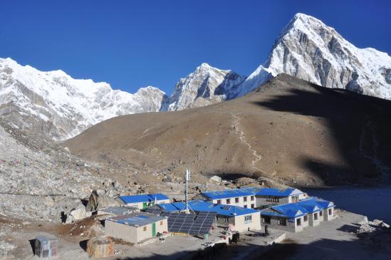 Gorakshep au pied du Pumori et du Kalapattar