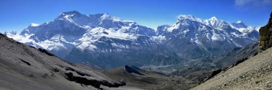 Le massif de l'Annapurna depuis le Kang La (Népal)