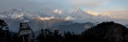 Depuis Mohare danda, l'enfilade des faces S de l'Annapurna himal