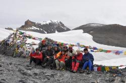 Le groupe sur le dernier col du périple : le Parang La à 5578m.