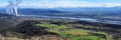 Le Rhône et la centrale de Cruas vus depuis le sommet du pic de chenavari